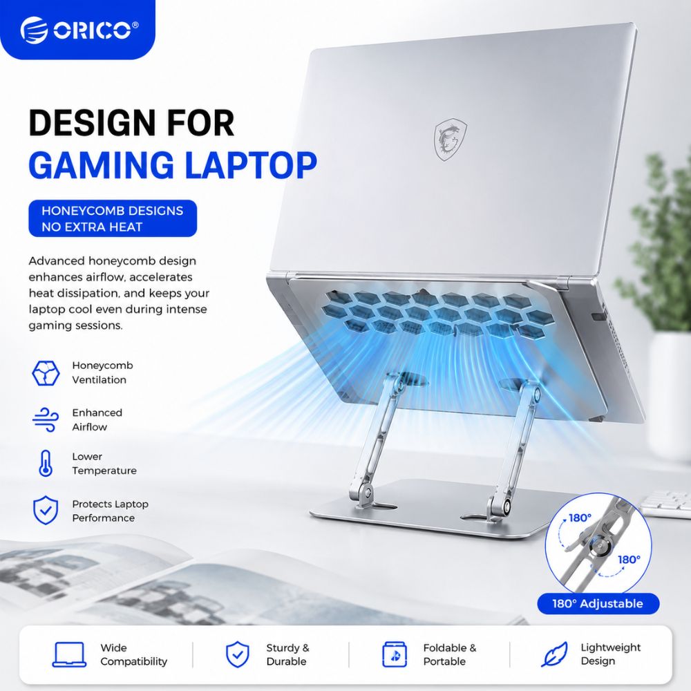 ORICO LST02i Adjustable Foldable Laptop Stand- Perfect Ergonomic Solution