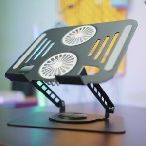 360 Degree rotation laptop stand with cooling fan