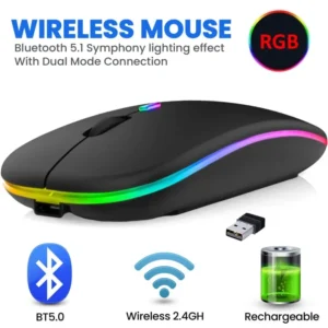Powerful HP W10 RGB Wireless Mouse with Rechargeable Battery