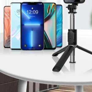 Q07 Selfie Stick with Bluetooth Remote and Adjustable Light for Mobile