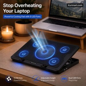 Best Mikuso NCP-065 Adjustable Laptop Stand with 5 Cooling Fans