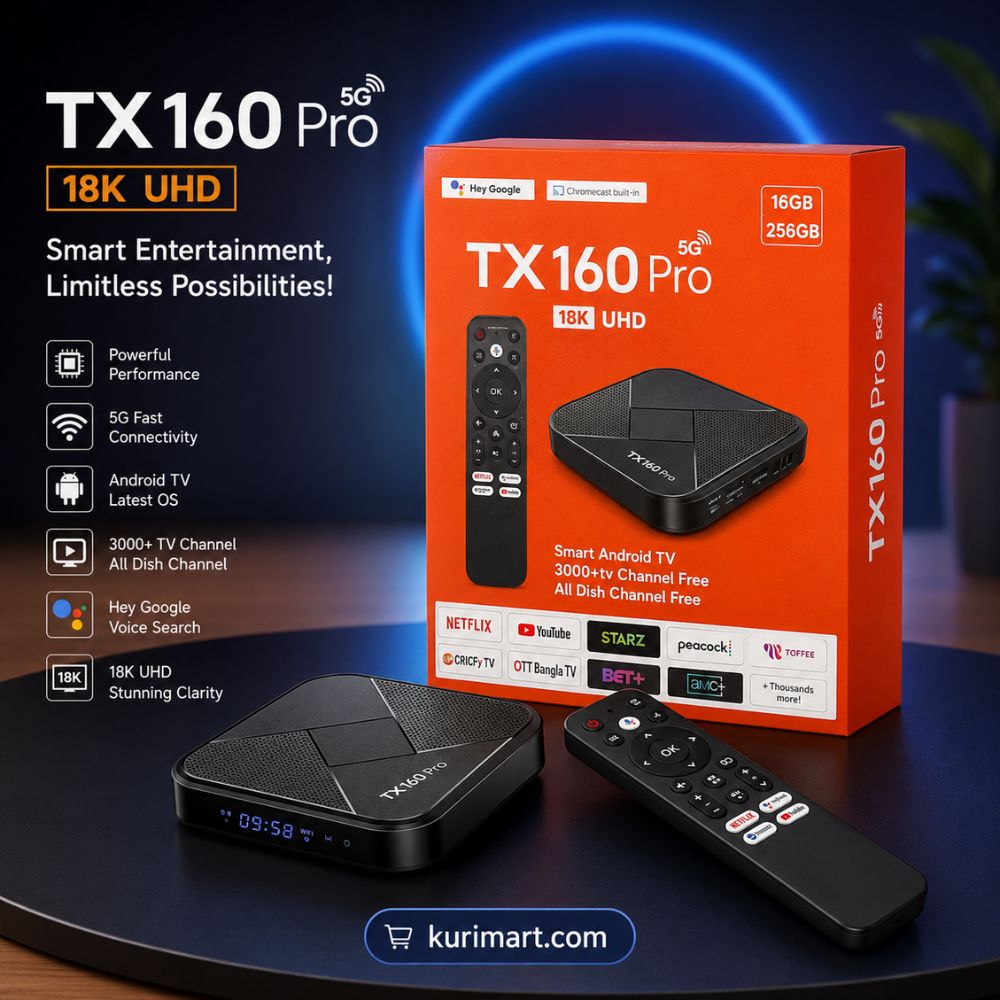 Stunning TX 160 Pro 5G 18K UHD TV Box Unlock 3000+ TV Channels
