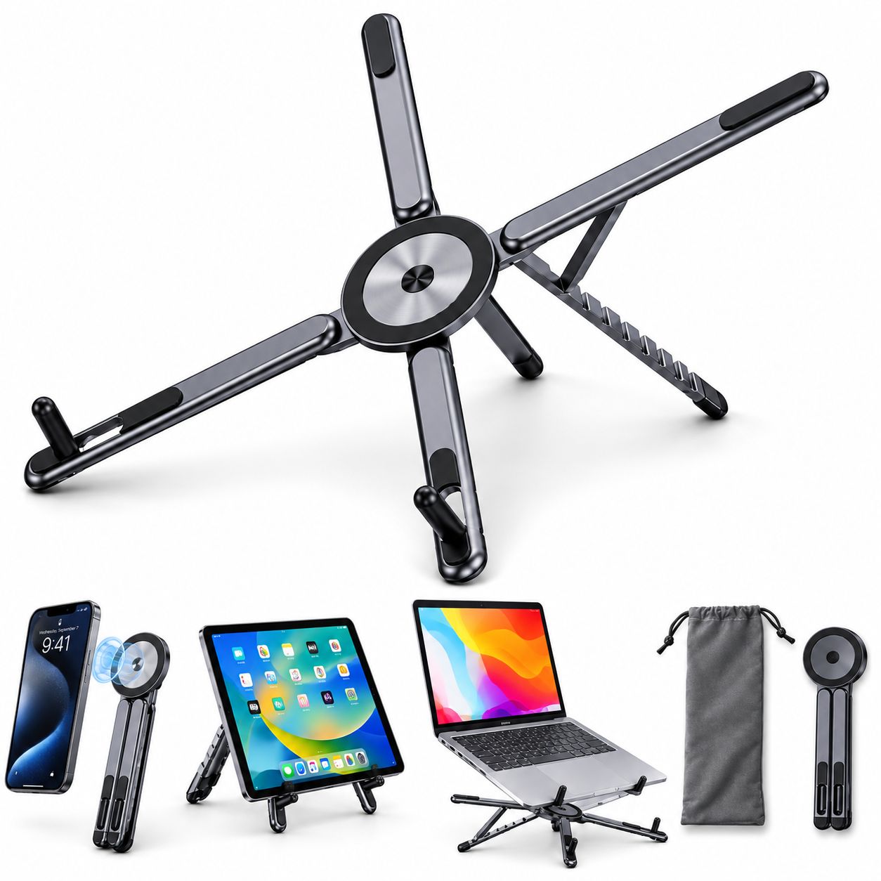 Smart Foldable Magnetic Laptop Stand for Better Desk Setup
